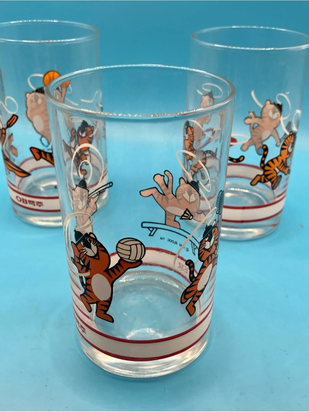 1983 Korean OB Beer Seoul Olympic Mascot Glasses 3